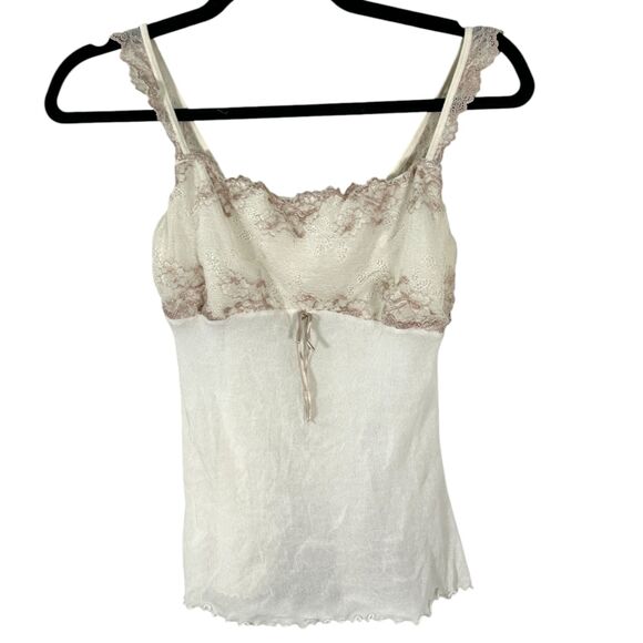 Vintage Y2K Semi Sheer Lace Coquette Ballet Fairy Babydoll Blouse Large - Picture 1 of 4